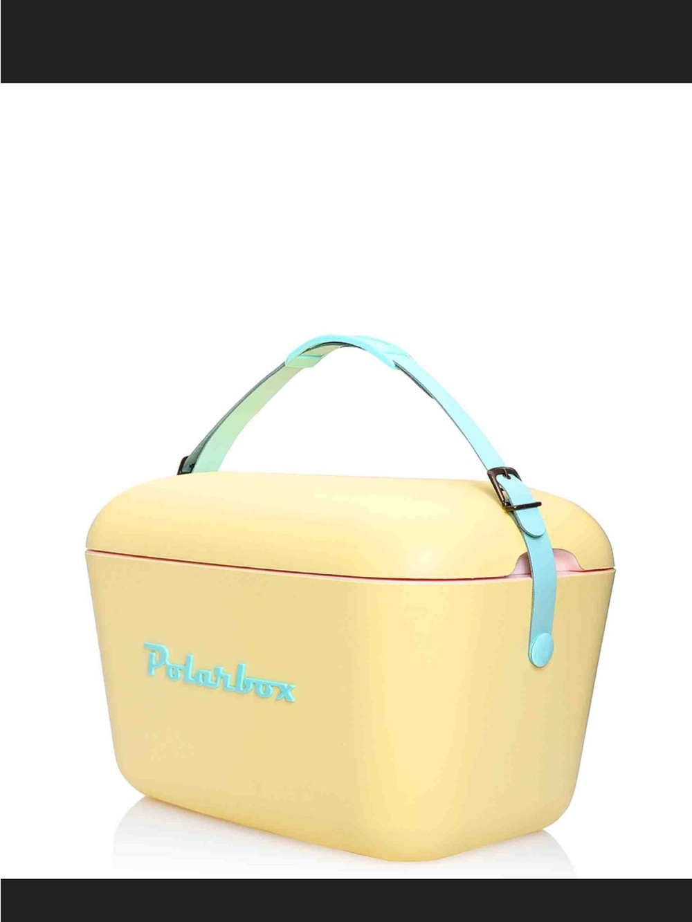 Polarbox Retro Beach Cooler in Pastel Yellow with Pink Trim